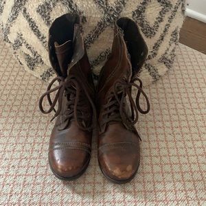 Brown Steve Madden combat boots